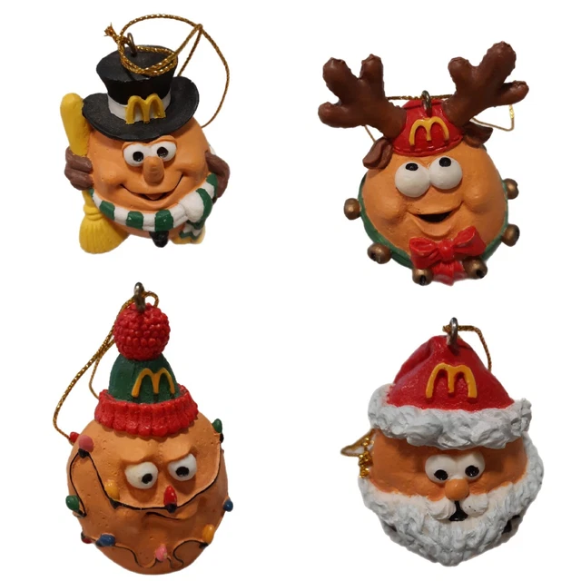 1996 MCMEMORIES A Merry Nugget Christmas Ornaments Set Mcdonalds