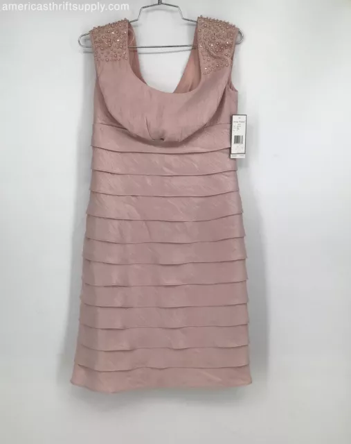 NWT Jessica Howard Women's Pink Beaded Sleeveless Sheath Dress - Size 6