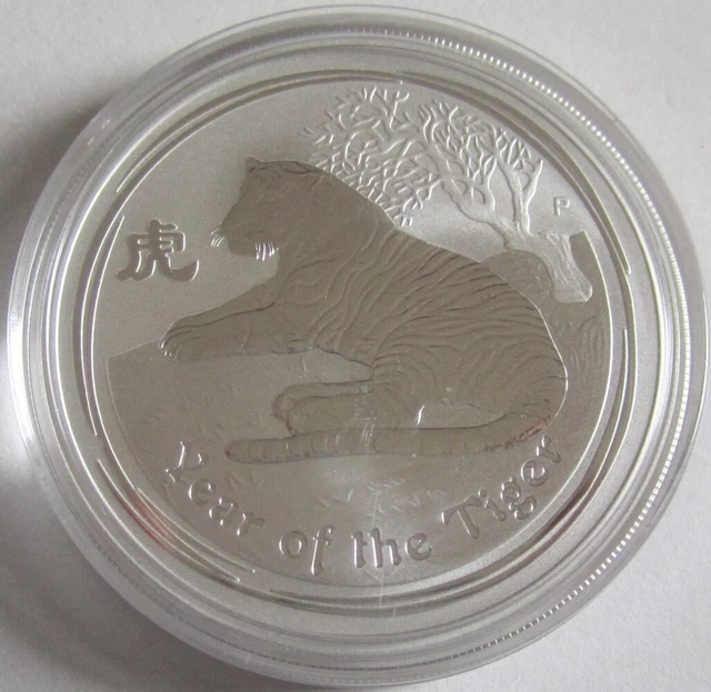 Australia 1 Dollar 2010 Lunar II Tiger 1 Oz Silver