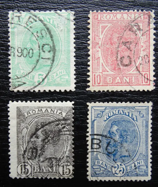 Rumänien Mi 113-116 , Sc 121+123+125+127 , König Karl I , Gestempelt