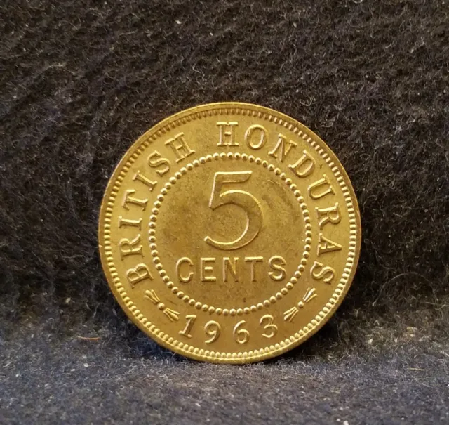 1963 British Honduras 5 cents, Elizabeth II, mint: 100,000, UNC, KM-31 (BH12)