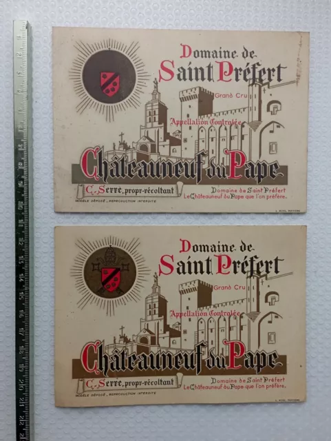 étiquette de vin (Châteauneuf Du Pape Domaine De Saint Prefert)