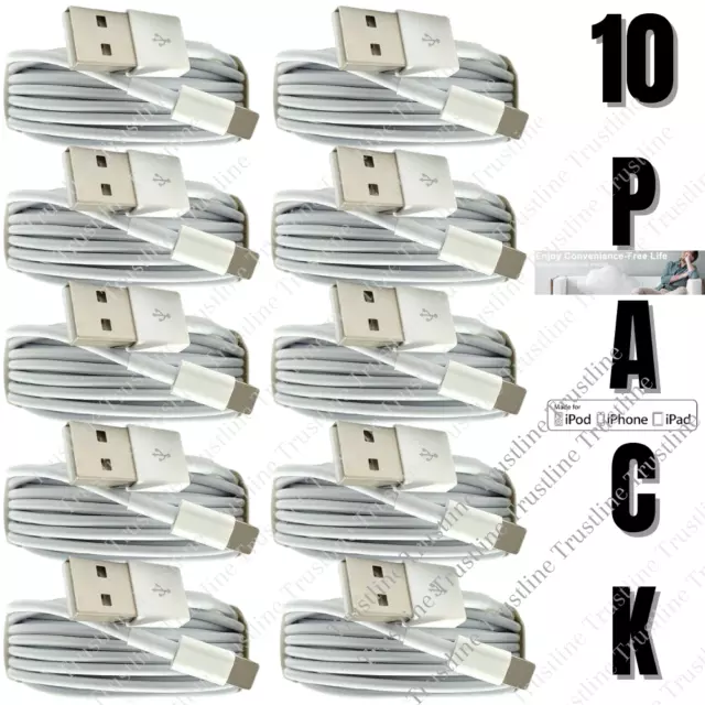 10x Lot USB Fast Charger Cable For Apple iPhone 14 13 11 X 8 7 6 5 Charging Cord