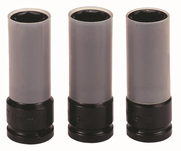 Teng Tools 9203N 1/2" Drive 3 Piece (17/19/21mm) Wheel Nut 6pt Impact Socket Set