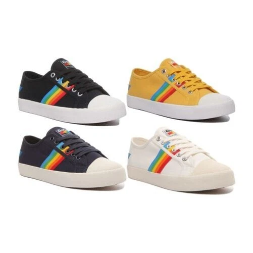 GOLA CLASSICS Enrobage Arc en Ciel En Blanc Lacet Cupsole Baskets Taille UK 3 -