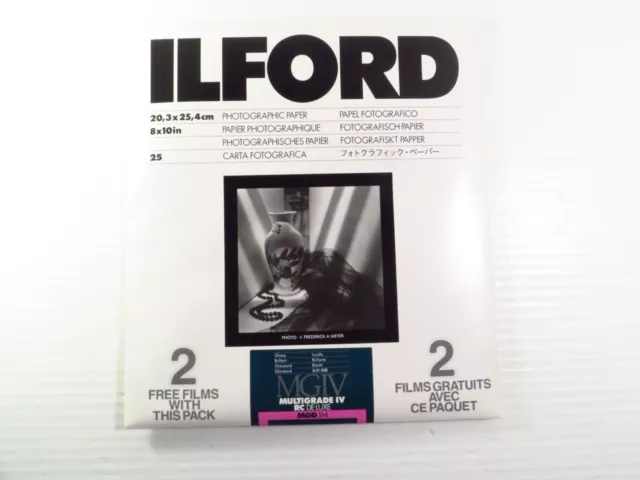 Ilford MGIV Multigrade IV RC Deluxe 8X10 Photographic Paper Gloss (25) Sealed