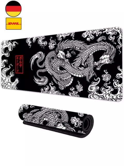 Japanischer Drache Große Gaming Mouse Pad Xxl Tastatur Gamer Mauspad Auf Dem Tis