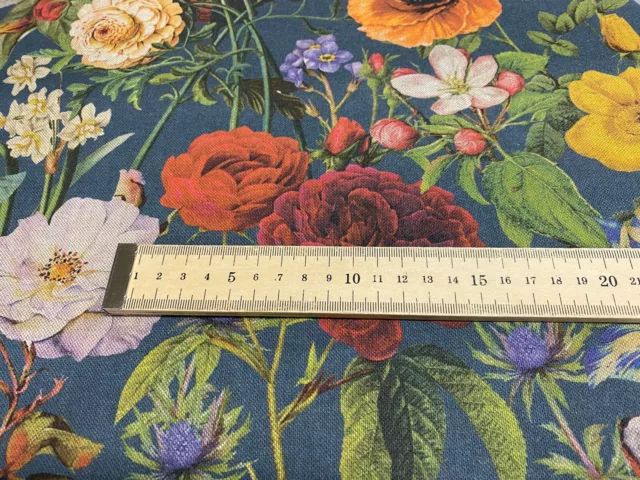 Myrte Rose Blaugrün Baumwolle 140 cm breit Vorhang/Bastelstoff 6