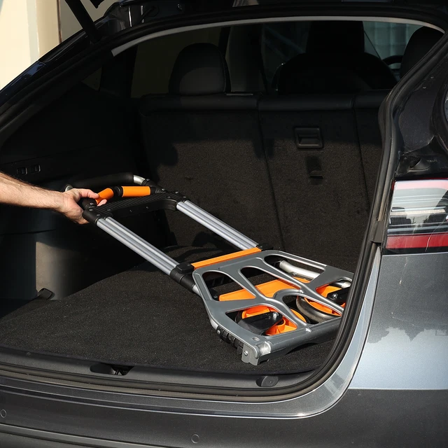 Carrello Portapacchi Pieghevole Ripiegabile in Alluminio con Ruote da Trasporto