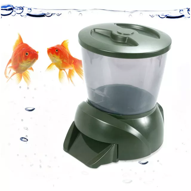 Alimentador automático de peces koi de estanque de 4,25 L temporizador de alimentación de distribución automática