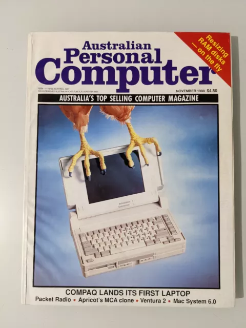 Australian Personal Computer APC Magazine - RAM Disk- November 1988 retro pc mag