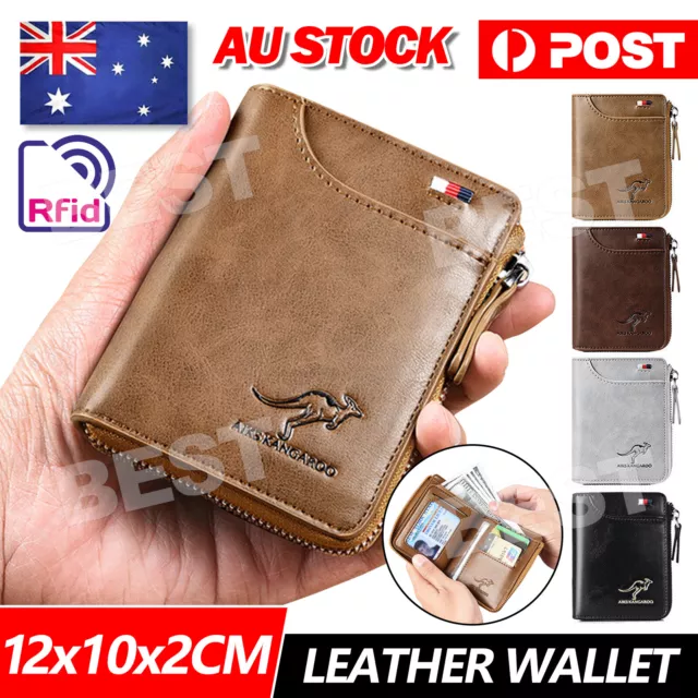 Waterproof Purse Men's RFID Blocking Leather Wallet Credit Card ID Holder