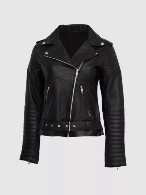 Nouvelle veste en cuir pour femme en peau d'agneau véritable véritable...