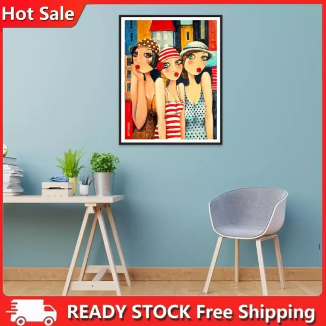 Three Young Women Oil Paint By Numbers Kit DIY Acrylic Painting on Canvas Decor