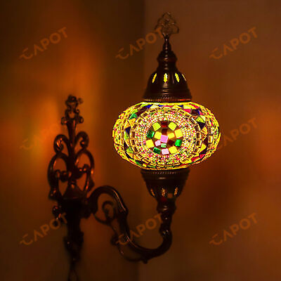 Applique da parete in mosaico di vetro stile Tiffany turco marocchino Lampade