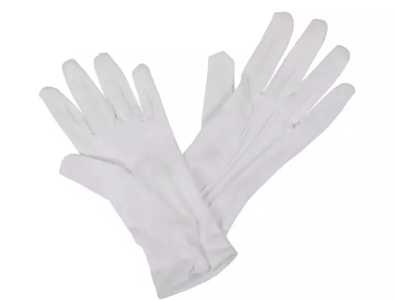 NEW Gents White Gloves Snap Wrist Closure Gangster Butler Fancy Dress Accessory
