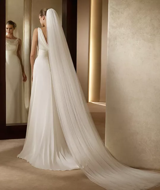 1/2 Layer Floor Long Wedding veil Bridal Prom Veil W/Comb White Ivory 3M