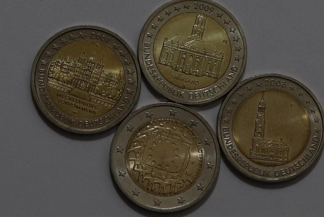🧭 🇩🇪 Germany 2 Euro - 4 Commemorative Coins B56 #50