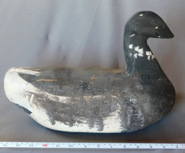 American hand carved working duck decoy painted brant canada goose signed