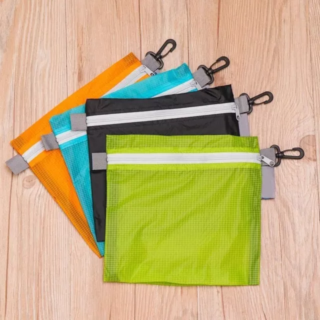 Nylon Camping Organizer Reusable Hiking Pocket Zipper Hook Storage Bag  Hiking