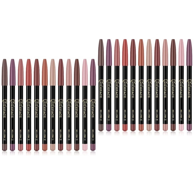 24 Stk Lipliner- und Lippenstift-Set  Lippenformstift Lippenkonturenstift-Set