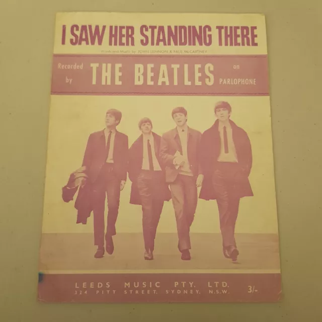 The Beatles - I Saw Her Standing There Rare Oz 1964 Sheet Music