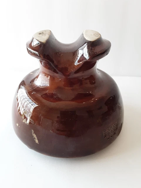 Vintage Fred M. Locke Porcelain Ceramic Pole Insulator