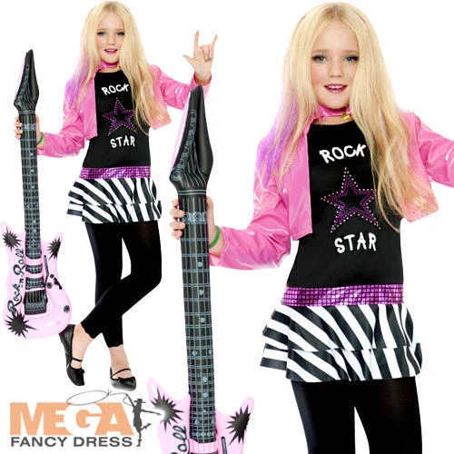 ROCKSTAR GLAM GIRLS Fancy Dress Celebrity Music Band Childrens Kids Costume New 9.99 PicClick UK
