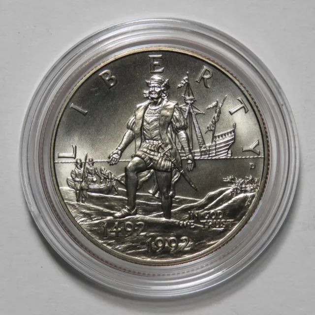 1992-D Columbus Commemorative Clad Half Dollar - Coin & Capsule