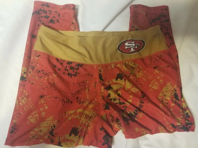 NFL San Francisco 49ers Women's KREW Yoga Running pants capri Booty New SMALL