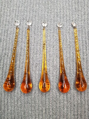 3 x GOCCE MURANO ORGINAL 60er/70er vetro di ricambio succinico con un ornamenti 