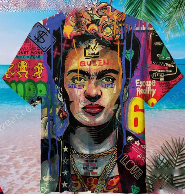 Frida Kahlo Queen Hawaiian Shirt Gift For Fans Short Sleeves S-5Xl