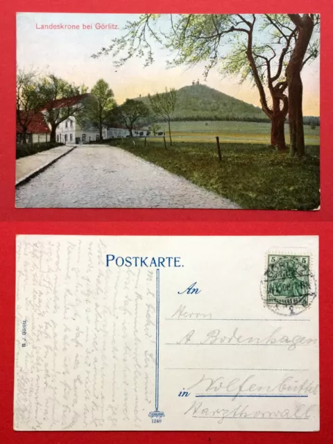 AK GÖRLITZ 1908 Blick auf die Landeskrone   ( 12435