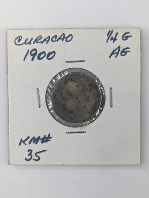 1900  Curacao 1/4 Gulden - Silver