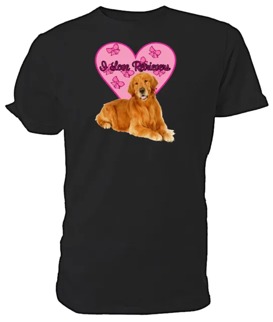 Golden Retriever Dog, I Love Retrievers T shirt Choice of size/cols. mens/womens