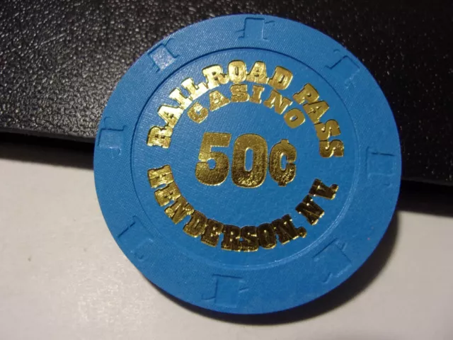 RAILROAD PASS HOTEL CASINO 50¢ hotel casino gaming poker chip - Henderson, NV