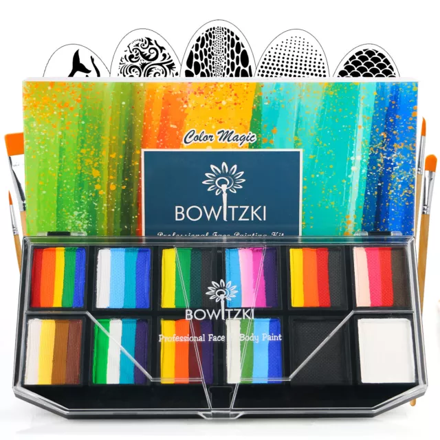 Bowitzki Professional Face Painting Kit for Kids Adults Face Body Paint Set Kit