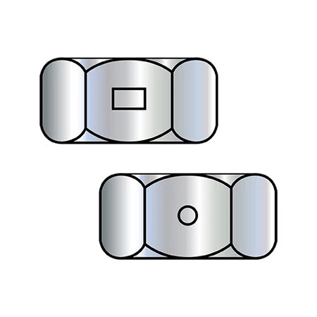 Zoro Select 08Ny 8-32 Two-Way Hex Lock Nut Zinc & Wax