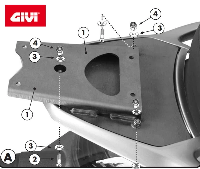 Attache Arrière GIVI SR233M Pour Top-case - Compatible SYM Joyride Evo 125/200