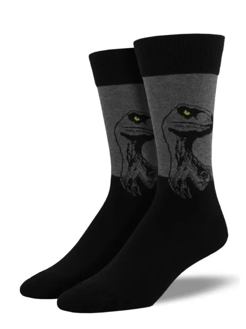 NEW! Socksmith Men’s Socks Novelty Crew Cut Socks "Raptor" / Choose Your Color!