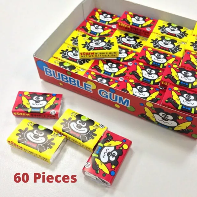 60 Pieces X Marukawa Fusen Chewing Bubble Gum with Tatto , Strawberry Flavor