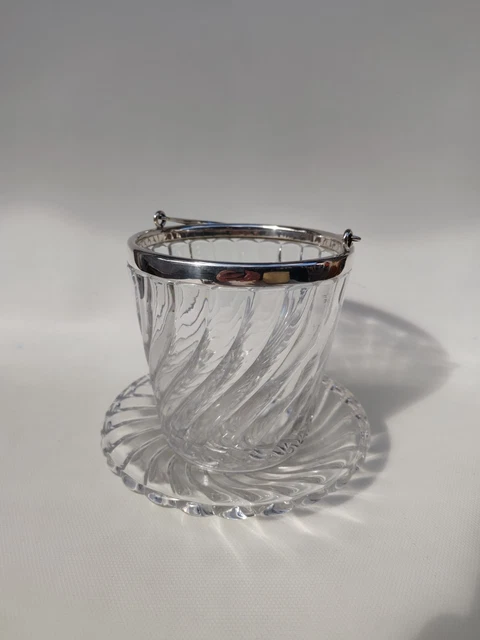 Seau à Glaçons Vintage En Cristal Avec Sa Cuillère - Hauteur 15cm Diamètre 12cm
