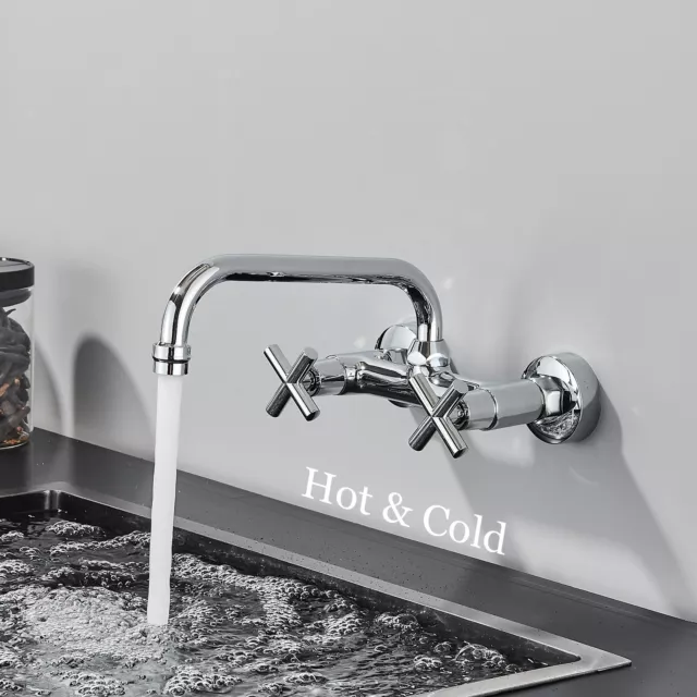 Waschtischarmatur Wandmontage Spültischarmatur 360° Wasserhahn Küchenarmatur 2