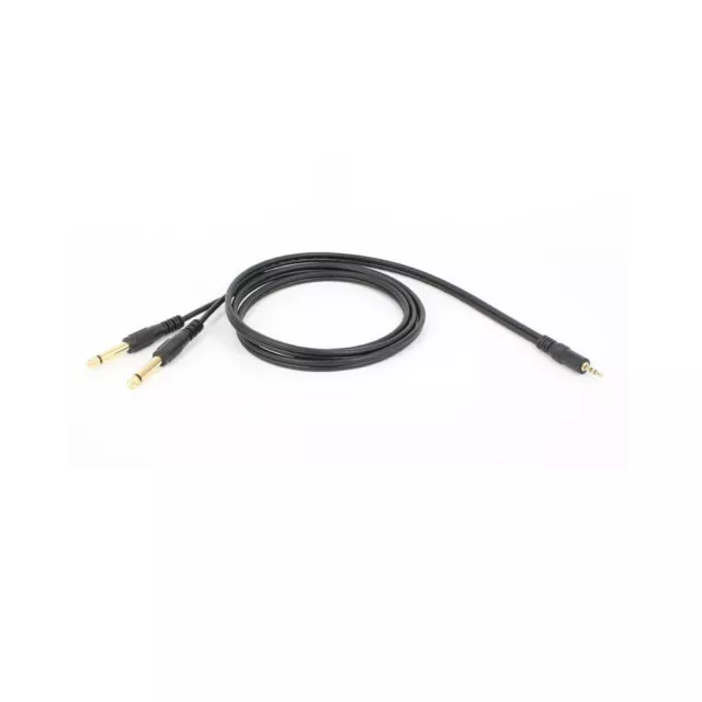 Dual 1/4" 6.35mm Male Mono Jack to 1/8" 3.5mm Jack Male Aux Audio Stereo Cable 3