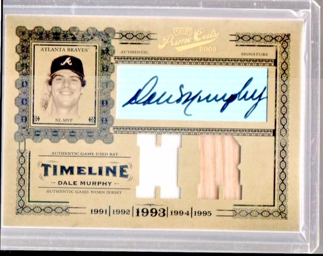 2005 Playoff Prime Cuts Dale Murphy Braves Game Used Jersey Bat Auto 11/25 2005 Playoff Prime Cuts Dale Murphy Braves Game Used Jersey Bat Auto 11/25