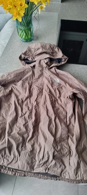 North Face HyVent Hooded Waterproof Jacket. Mens Size Small. Brown.