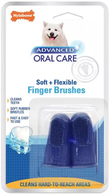 Nylabone Advanced Oral Care Finger Brush, 2 Pack