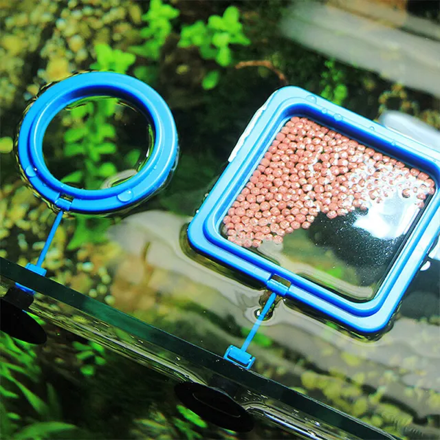 Aquarium feeding ring fish tank station floating food tray feeder accessori-qy