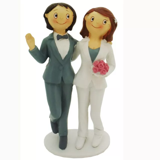 Figuras Torta Tarta de Boda Pieza Tarta Mujeres Lesbiana Pareja de Novios 18cm