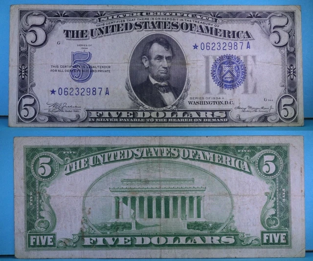 1934A Star Mule Silver Certificate FR# 1651 Star Mule